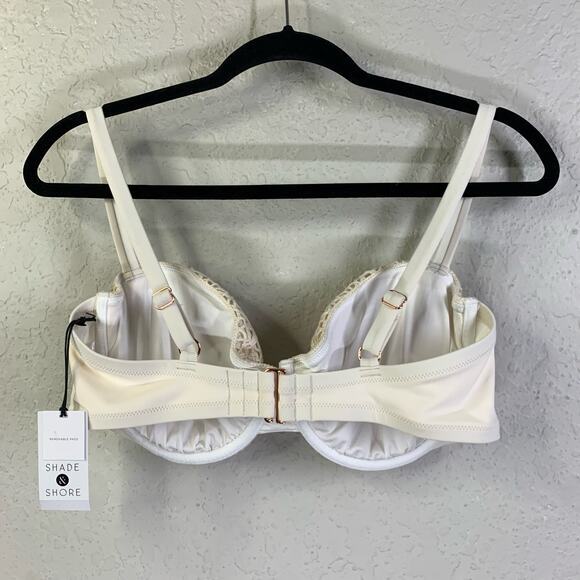 SHADE & SHORE Off-White Crochet Lace Underwire Bikini Top Size 38D -‎ NWT - Picture 5 of 7